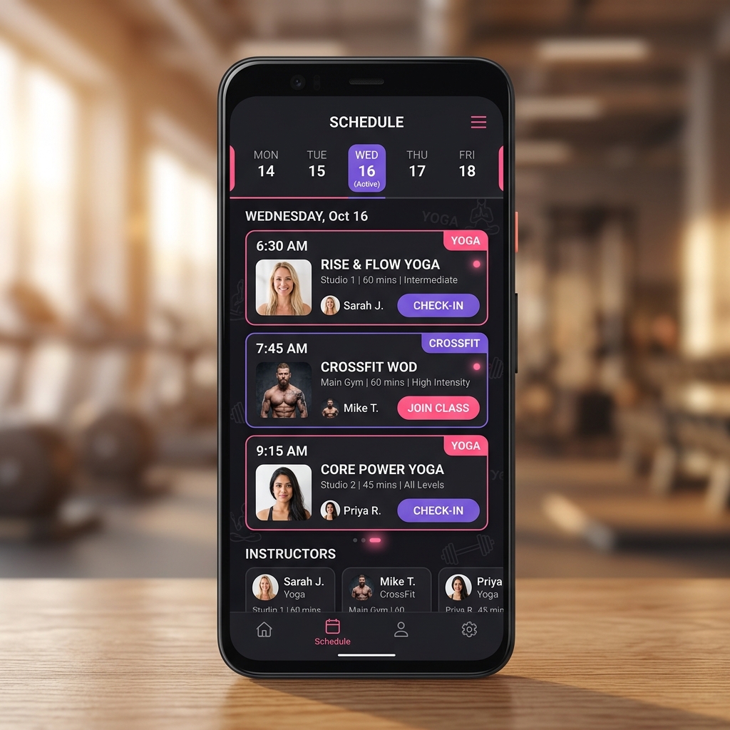 Fitness studio app