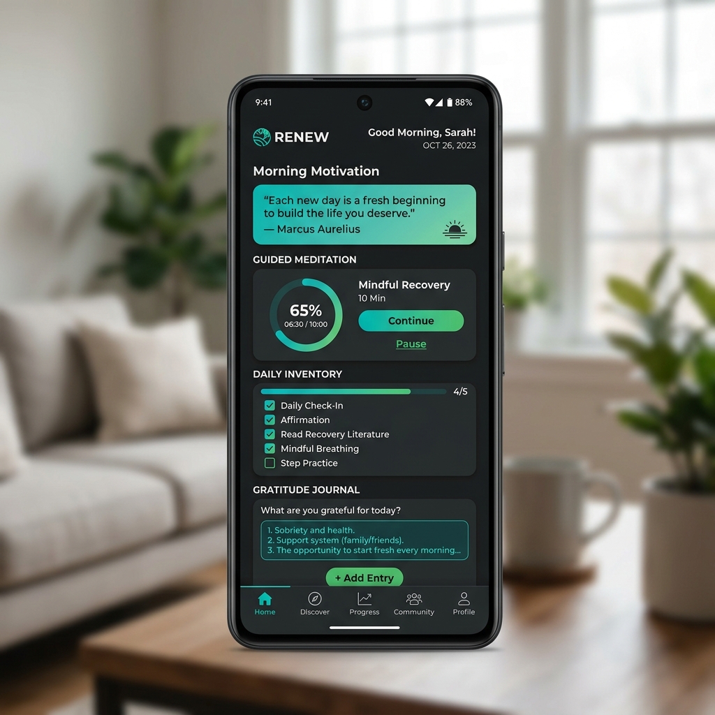 Recovery wellness app